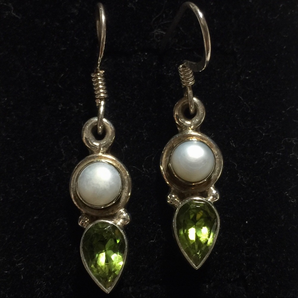 Pearl & Peridot Earrings